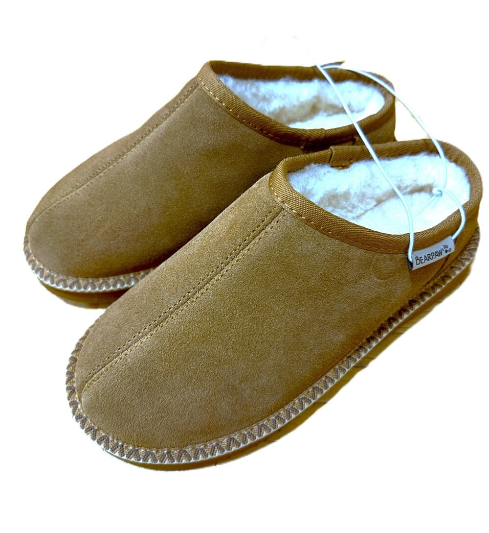 NWT Bearpaw Martis Suede Slipper Clogs Amber Brown Women's Sizes 7, 8